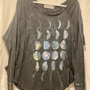 Project Social T Gray Moon Phase Women's Top